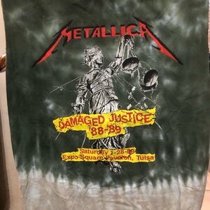 Metallica “Damaged Justice 88-89 Shirt  Size M No Sleeve Preowned heavy metal